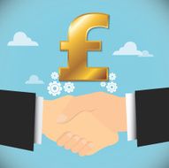 businessman handshake and money banner N2