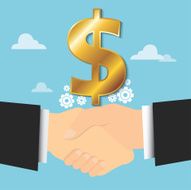 businessman handshake and money banner N3