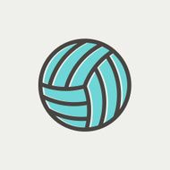 Volleyball ball thin line icon N4