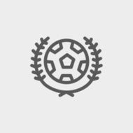 Sports soccer logo badges thin line icon N2