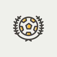 Sports soccer logo badges thin line icon N4