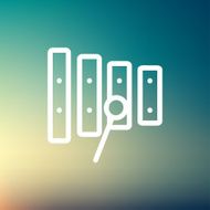 Xylophone with mallets thin line icon N2
