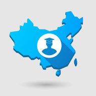China map icon with a student avatar