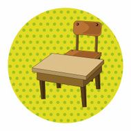 classroom desk and chair theme elements vector eps N3
