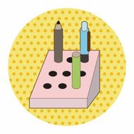 stationary pen holder theme elements vector eps N3