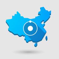 China map icon with an atom