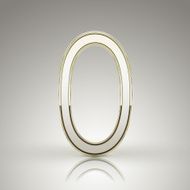 3d elegant pearl white number 0