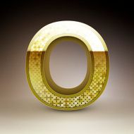3d golden sequins letter O