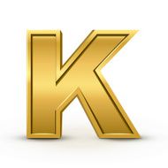 3d bright golden letter K