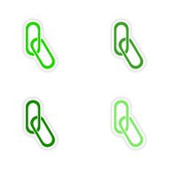 assembly realistic sticker design on paper clips N2