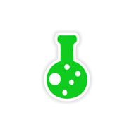 icon sticker realistic design on paper flask N2