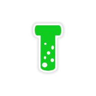 icon sticker realistic design on paper flask N3