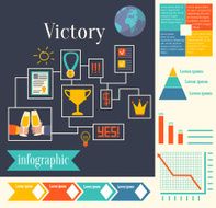 Business infographics Victory Banner diagram number options step up options