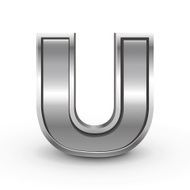 3d metal letter U