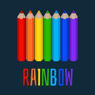 set of colored pencils the rainbow pencils