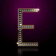 3d elegant diamond letter E