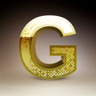 3d golden sequins letter G