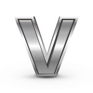 3d metal letter V