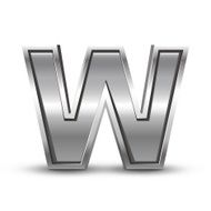 3d metal letter W