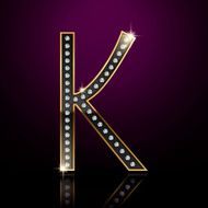 3d elegant diamond letter K