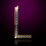 3d elegant diamond letter L
