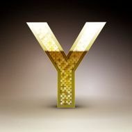 3d golden sequins letter Y