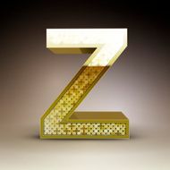 3d golden sequins letter Z