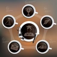 Education info graphic design coffee button concept clean vector N2