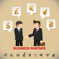 businessman handshake template modern info graphic design N2