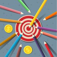 Golden pencil hit the target