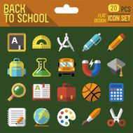Back to school Flat design icon set Vector trendy illustrations N2