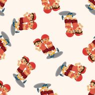 student cartoon seamless pattern