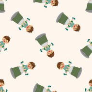 student cartoon seamless pattern N3