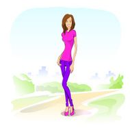 Young Student Girl Casual Outdoor Green Grass