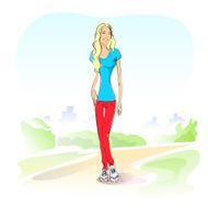 Young Student Girl Casual Outdoor Green Grass N2