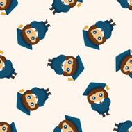 student cartoon seamless pattern N5