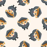 student cartoon seamless pattern N6