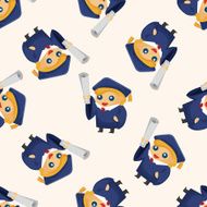 student cartoon seamless pattern N7