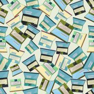 Seamless colorful background made of opened laptops