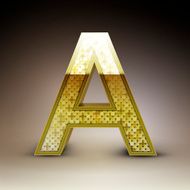 3d golden sequins letter A
