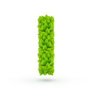 3d green leaves alphabet I