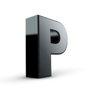 glossy black alphabet P N2