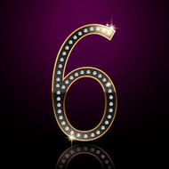 3d elegant diamond number 6