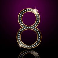 3d elegant diamond number 8