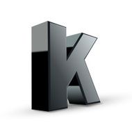 glossy black alphabet K N2