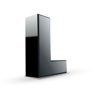 glossy black alphabet L N2