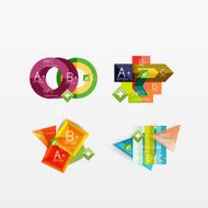 Set of modern geometric infographic web layouts N4