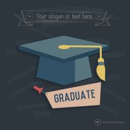 Graduate design on blackboard background design clean vector