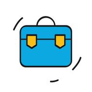 Suitcase icon isolated on white background Cartoon style vector illustration