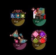 Set of abstract geometric shapes with options N14